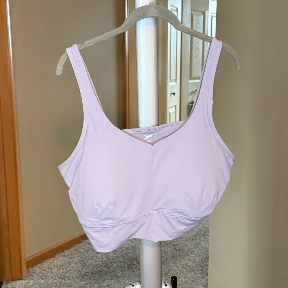 Duluth Trading Co. Dusty Purple V-Neck Sports Bra - XL